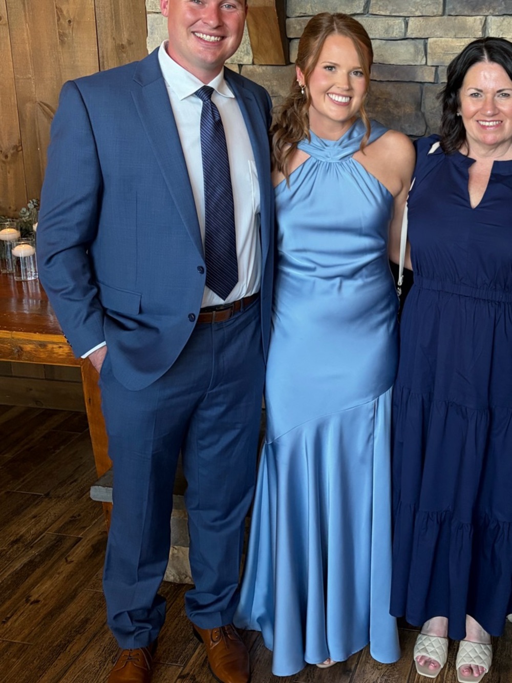 Birdy Grey Matte Satin Maxi Dress in dusty Blue- Eileen dress - Picture 2 of 3